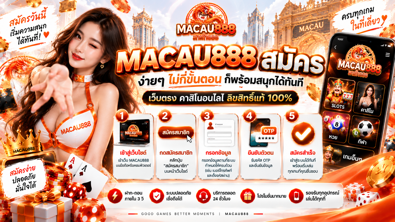 MACAU888 สมัคร | วิธีสมัครสมาชิก MACAU888 ง่าย ๆ ไม่กี่ขั้นตอน